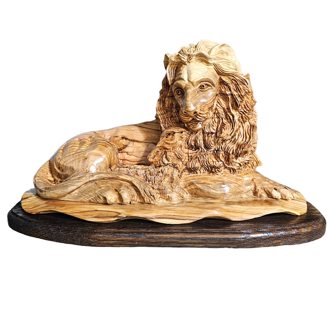 The Lion & Lamb sculpture